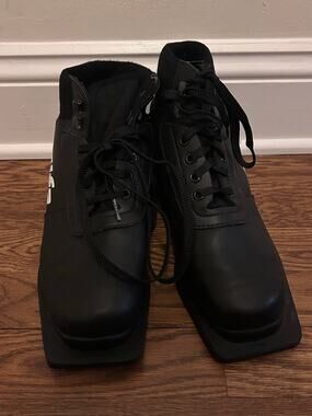 Vtg Alfa Nordic Cross Country Black Ski Boots Size 39 Outdoor Skiing Winter Snow